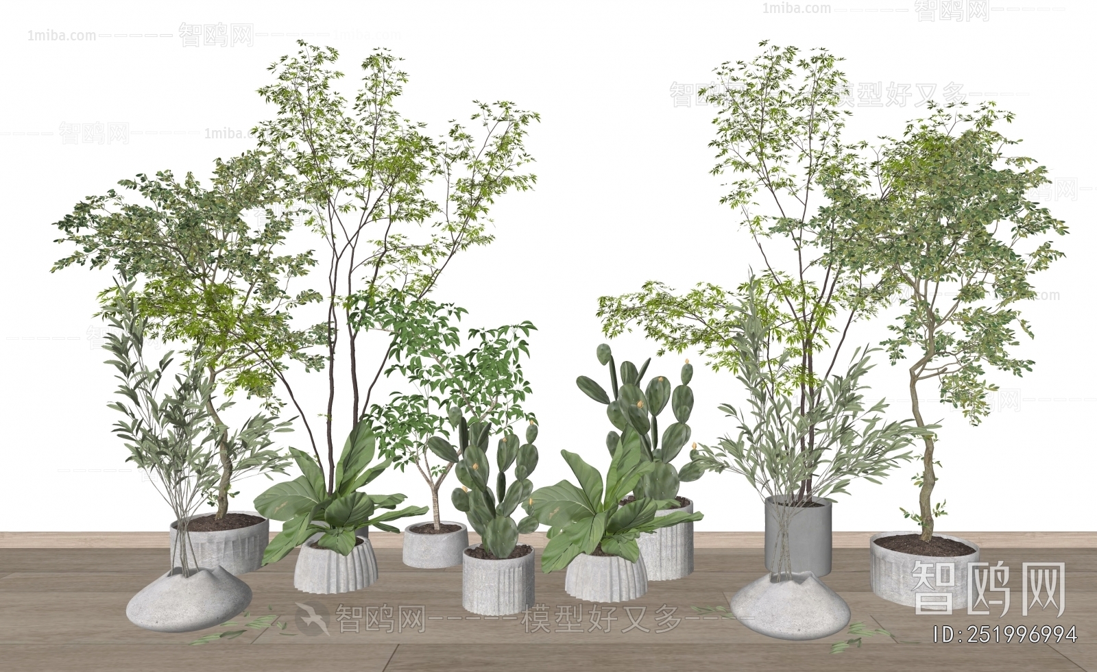 Modern Ground Green Plant Potted Plants