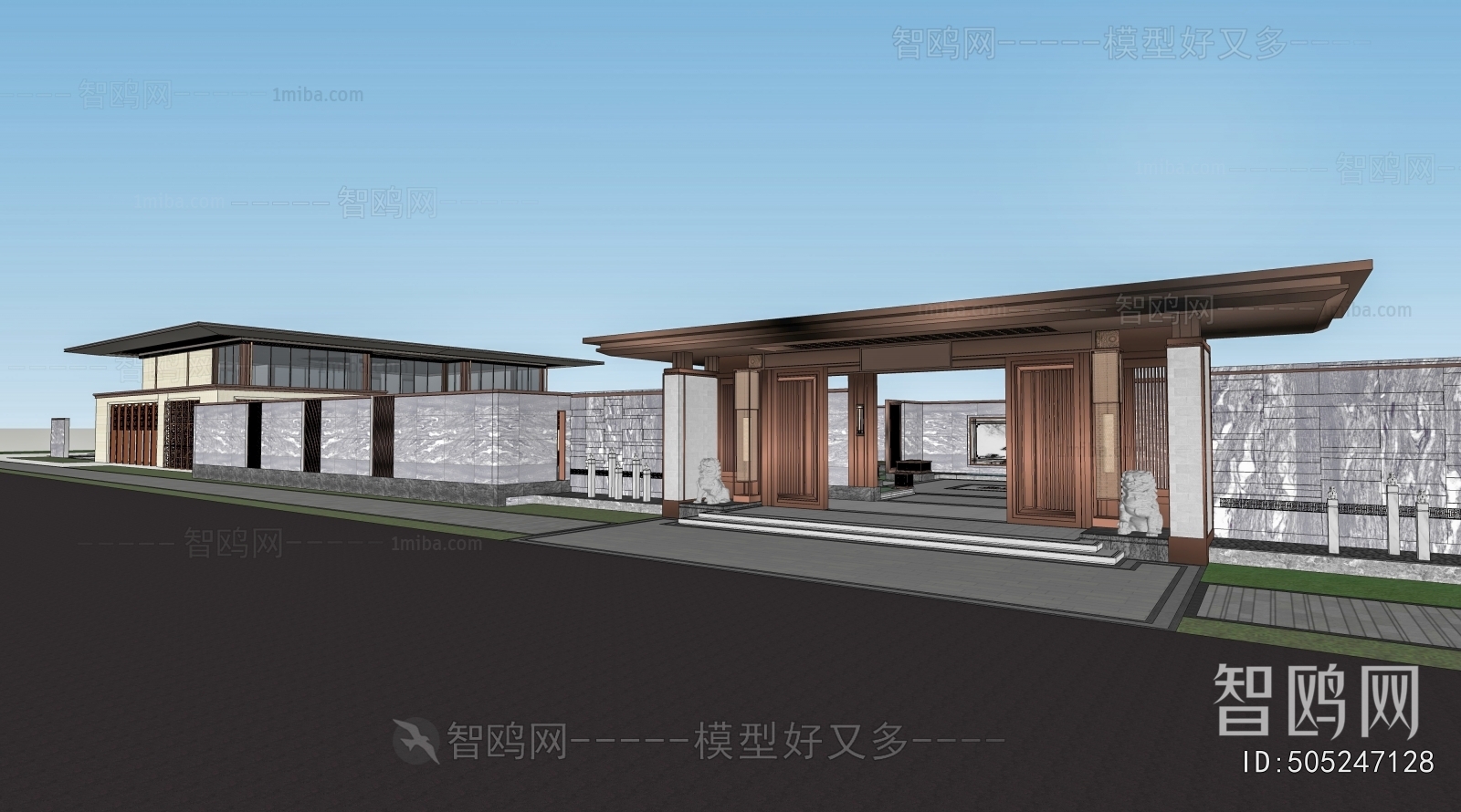 New Chinese Style Appearance Of Commercial Building