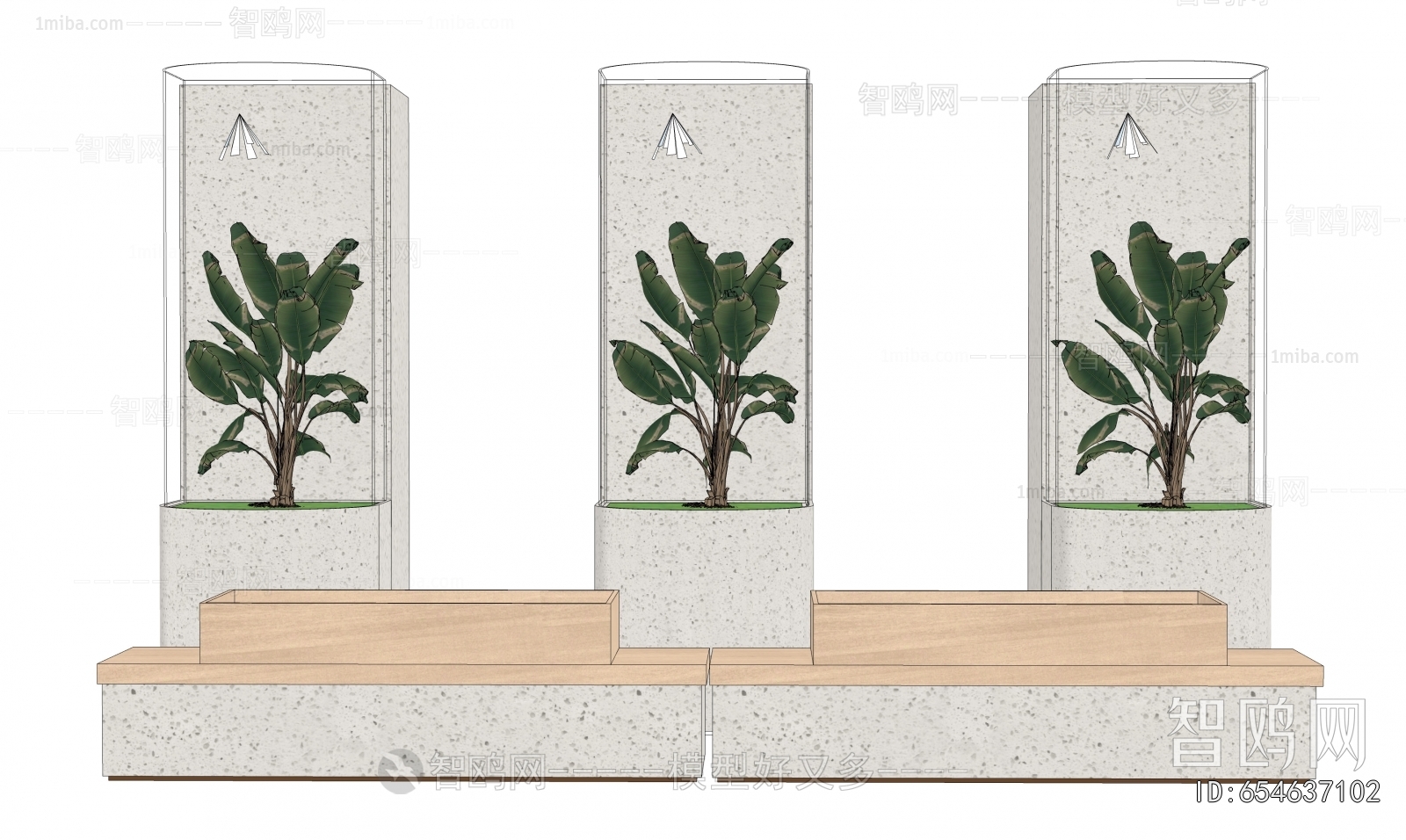 Modern Ground Green Plant Potted Plants