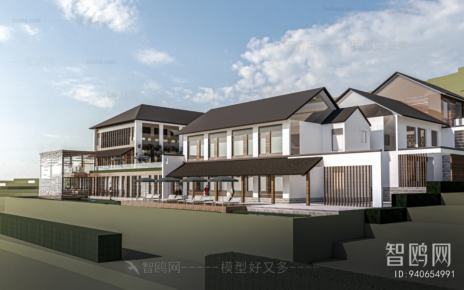 New Chinese Style Appearance Of Commercial Building