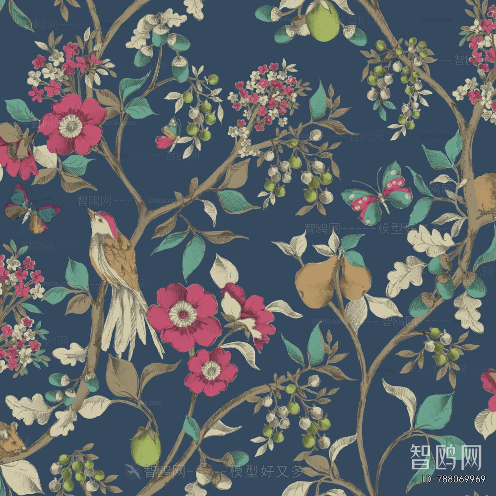 Animal And Plant Pattern Wallpaper