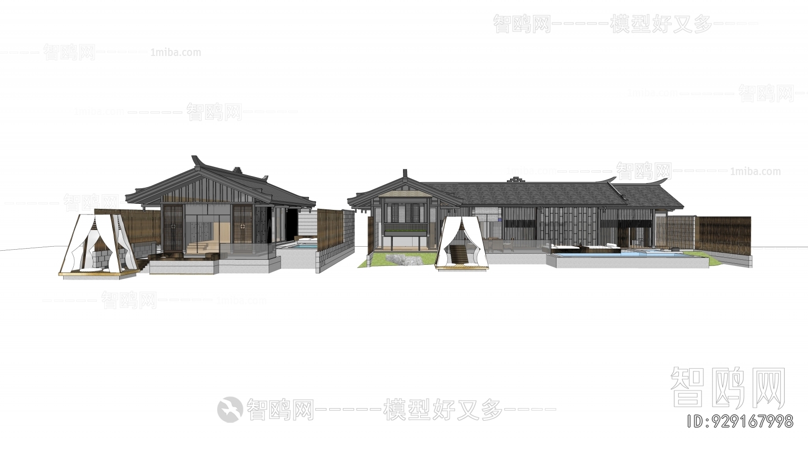 New Chinese Style Appearance Of Commercial Building