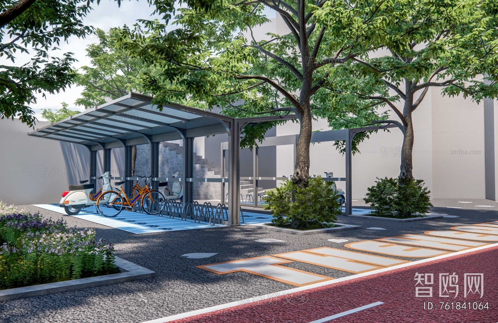 Modern Outdoor Parking Lot