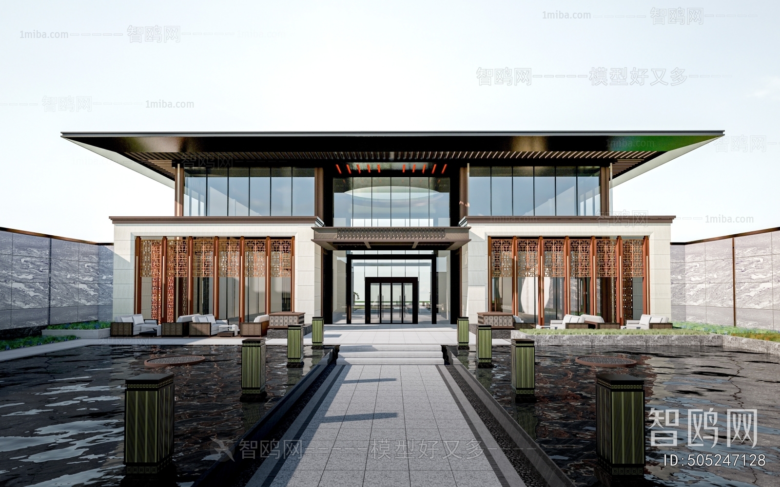 New Chinese Style Appearance Of Commercial Building