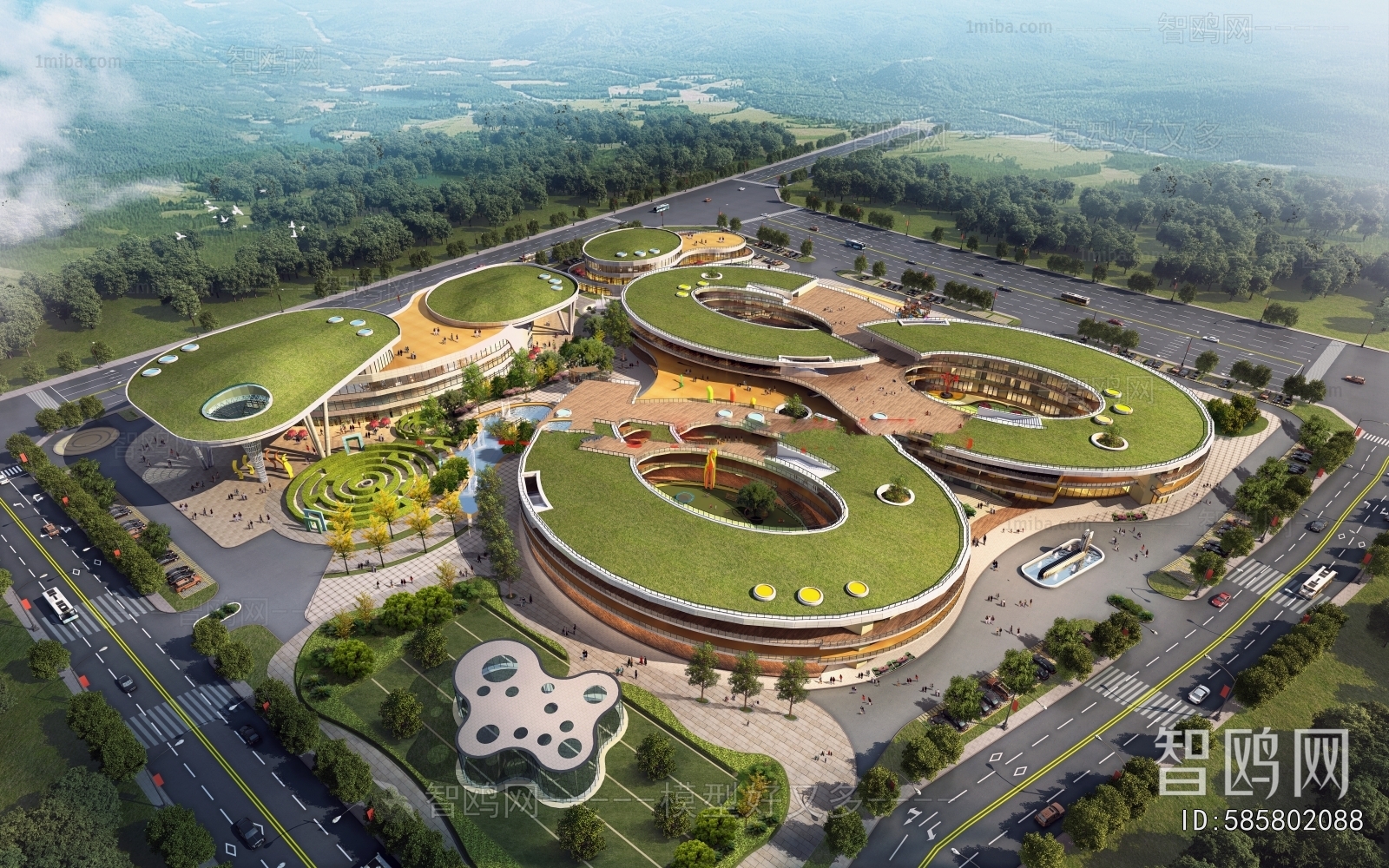 Modern Architectural Bird's-eye View Planning