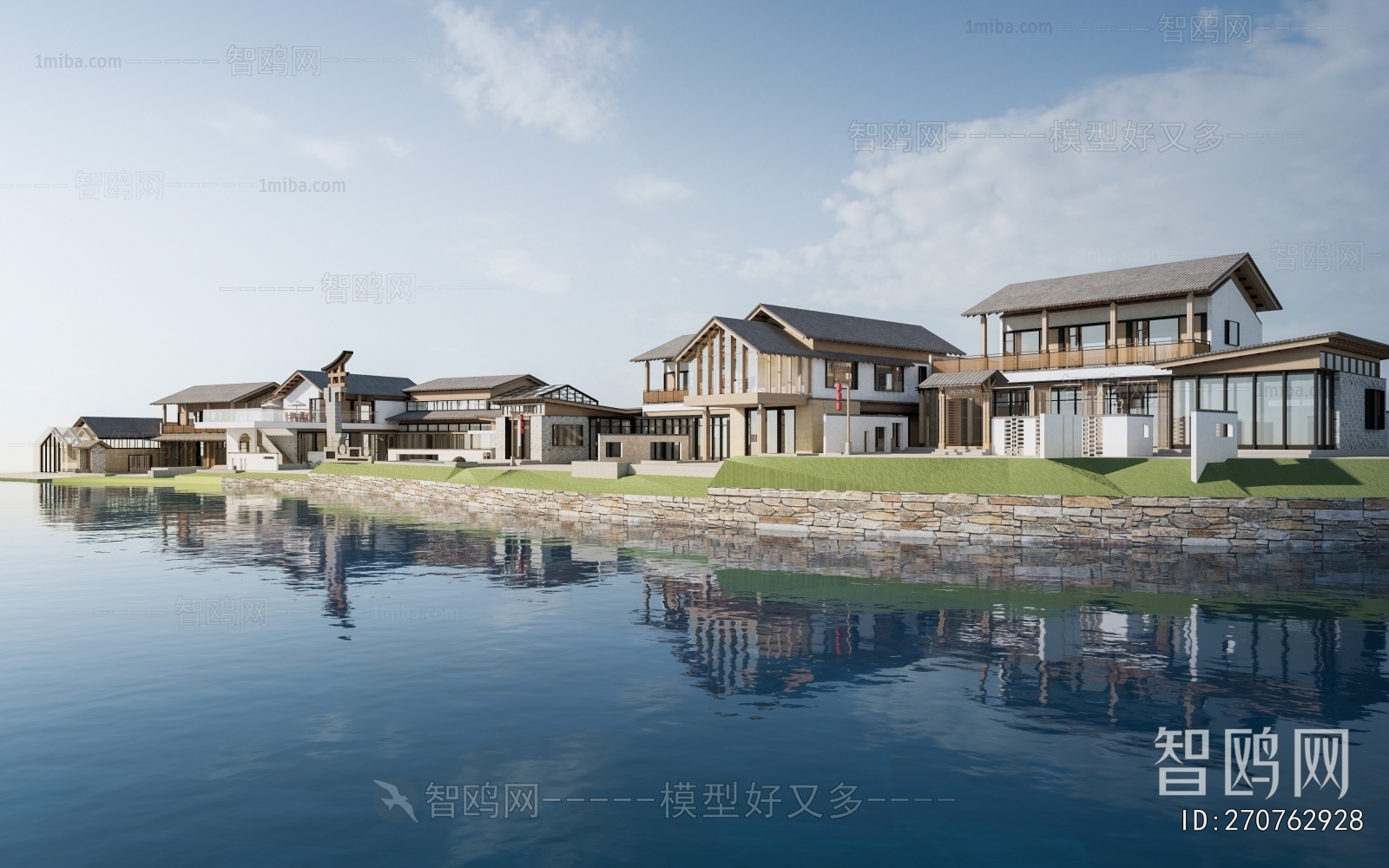 New Chinese Style Appearance Of Commercial Building