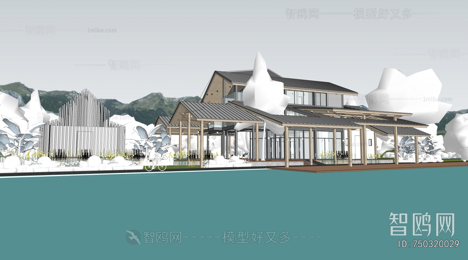 New Chinese Style Appearance Of Commercial Building