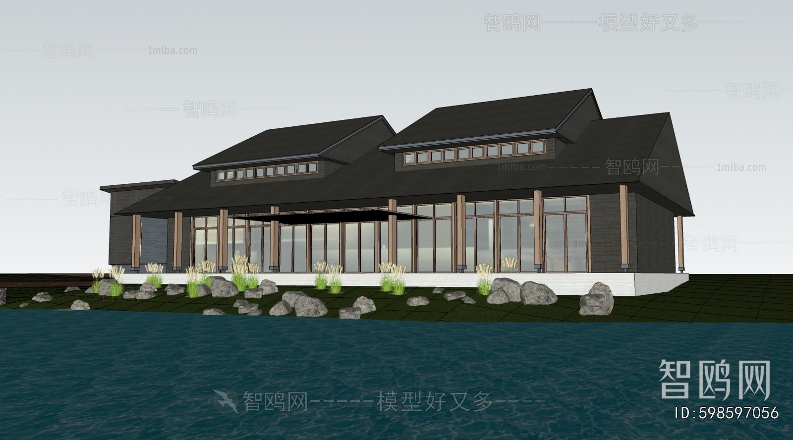 New Chinese Style Appearance Of Commercial Building