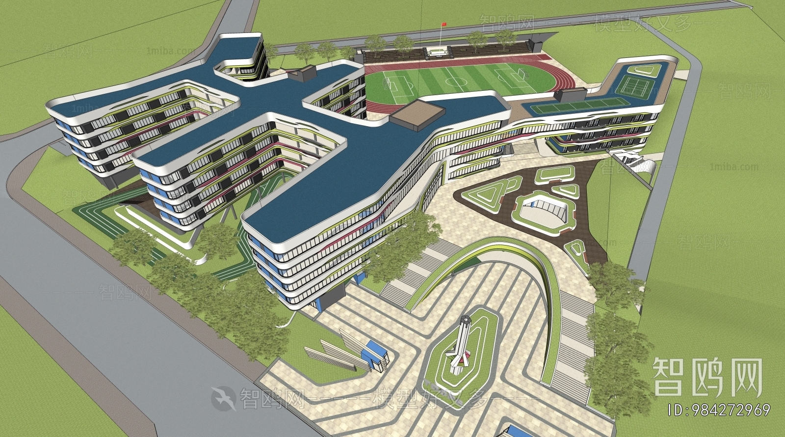 Modern Architectural Bird's-eye View Planning