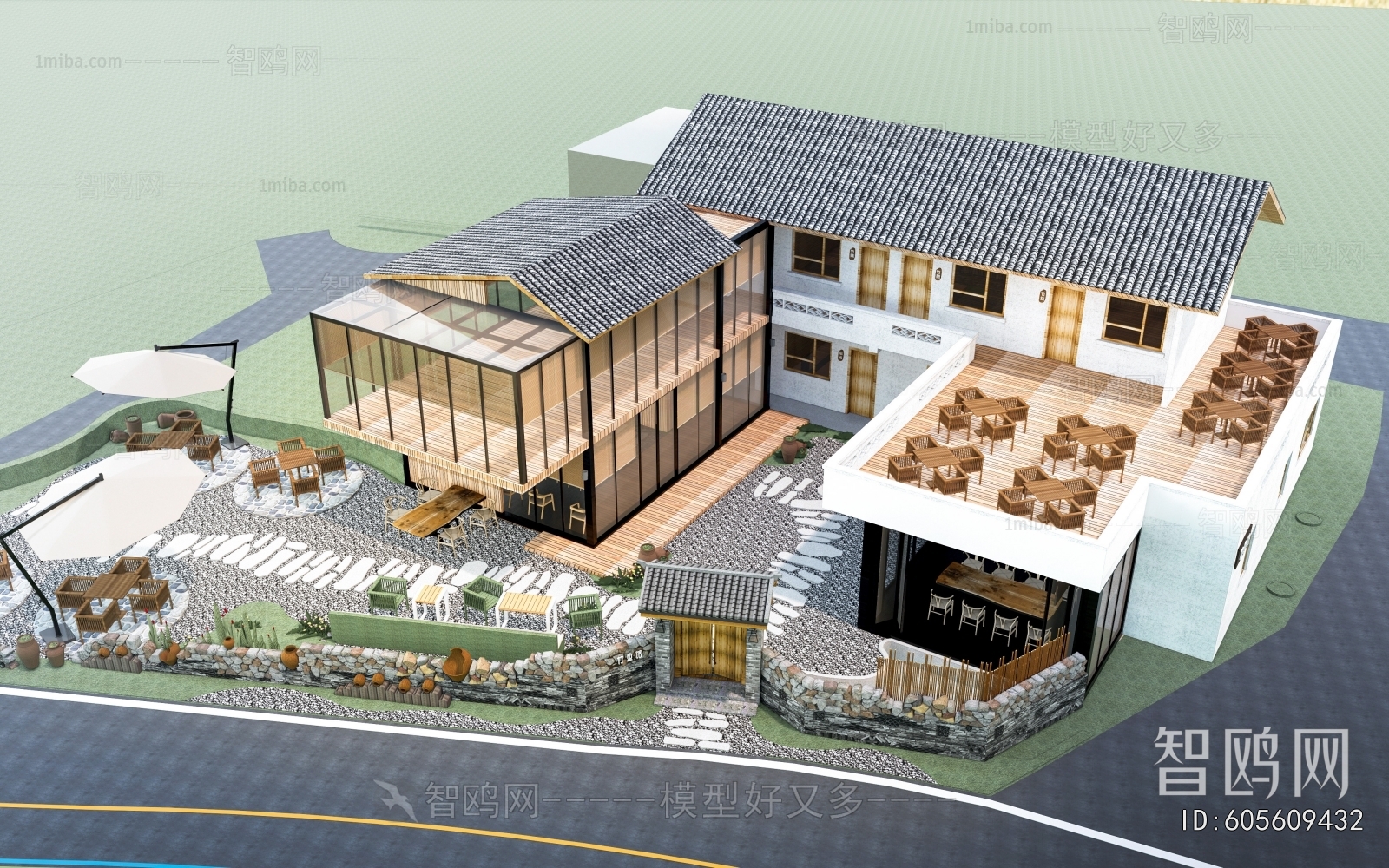 New Chinese Style Appearance Of Commercial Building