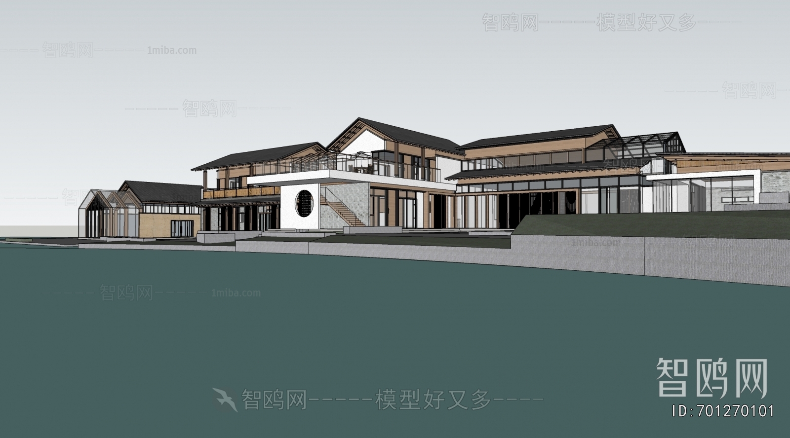 New Chinese Style Appearance Of Commercial Building