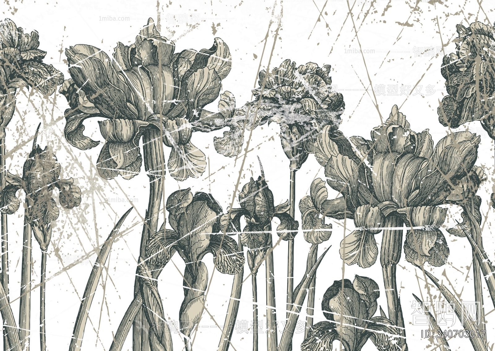 Animal And Plant Pattern Wallpaper