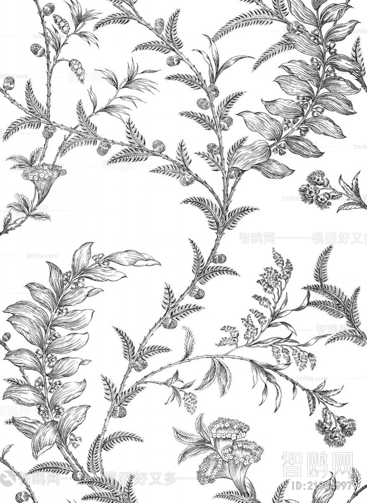 Animal And Plant Pattern Wallpaper