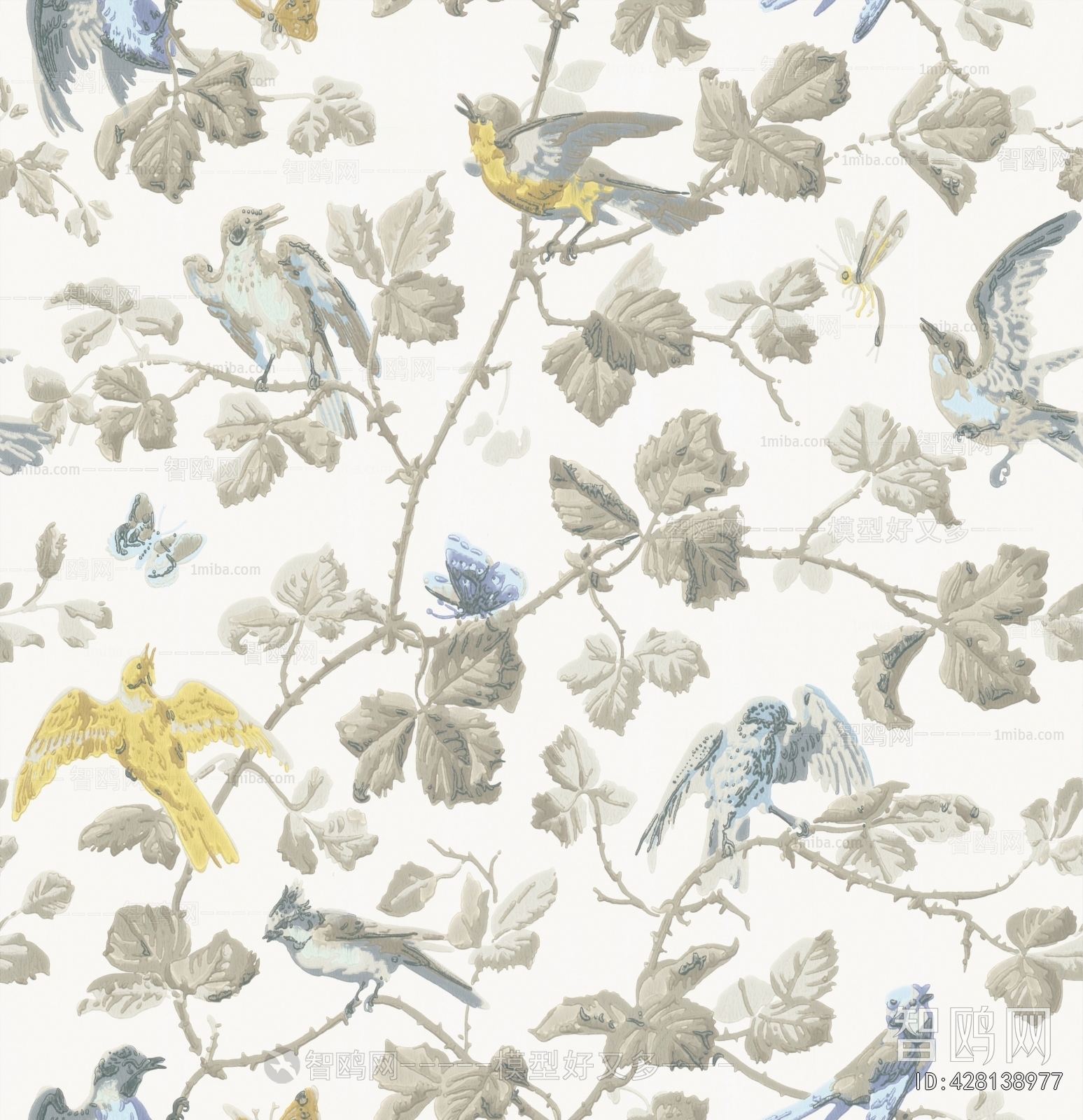 Animal And Plant Pattern Wallpaper