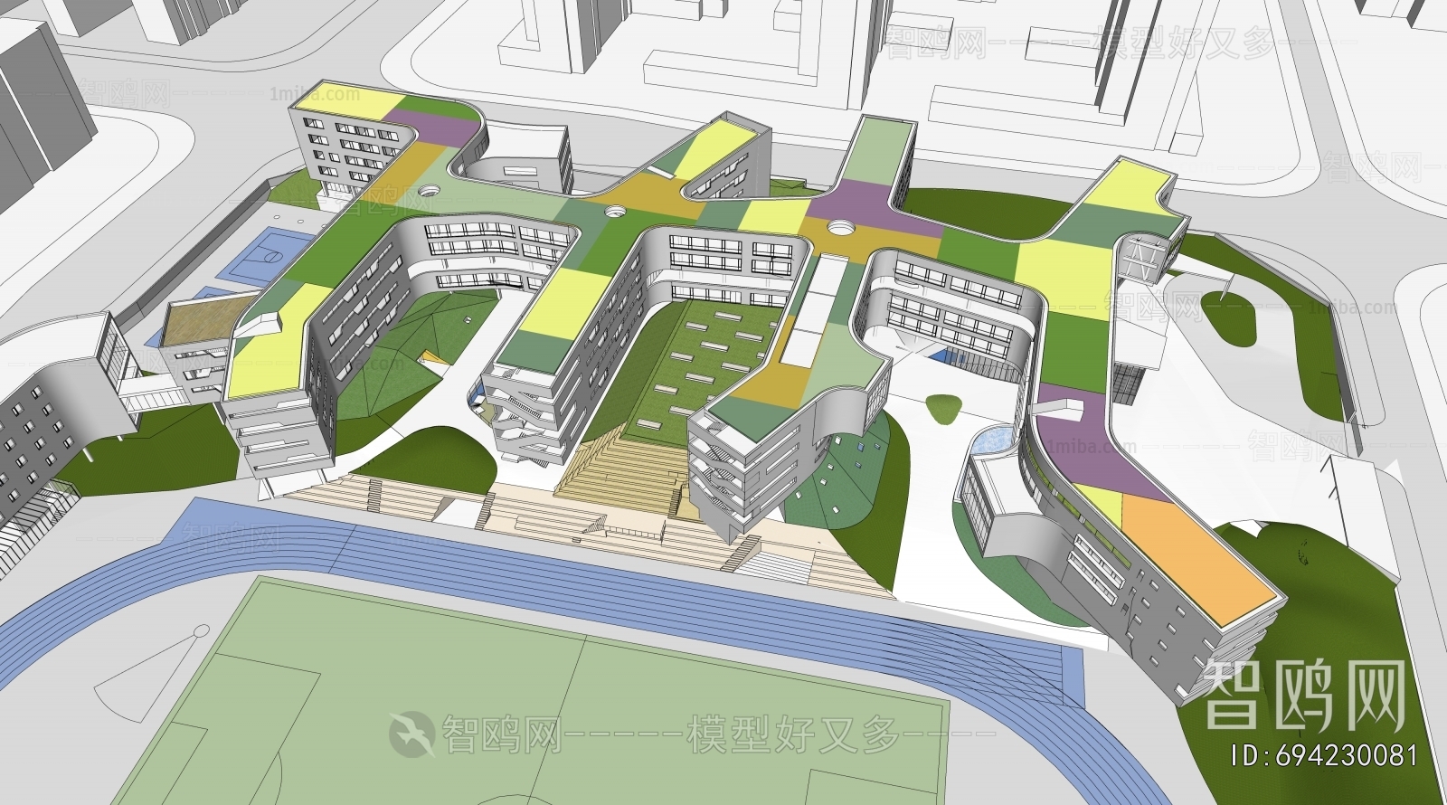 Modern Architectural Bird's-eye View Planning