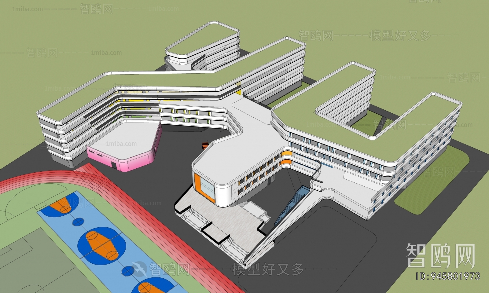 Modern Architectural Bird's-eye View Planning