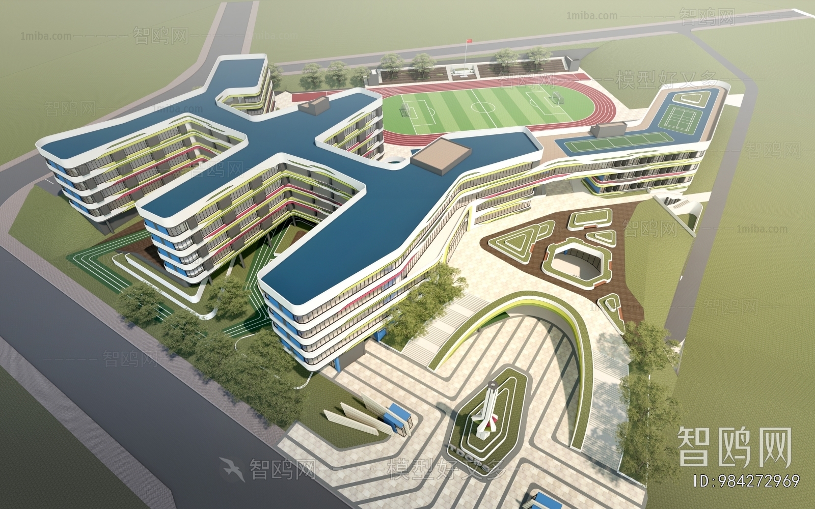 Modern Architectural Bird's-eye View Planning