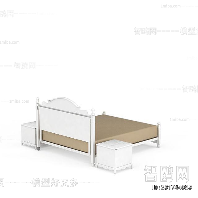 Simple European Style Double Bed