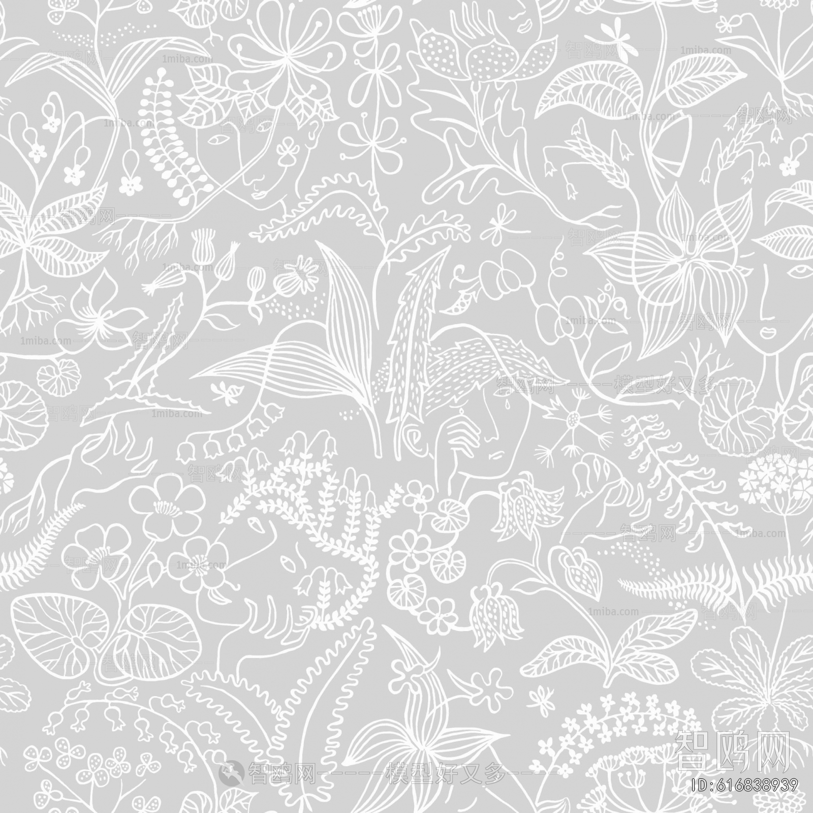 Animal And Plant Pattern Wallpaper