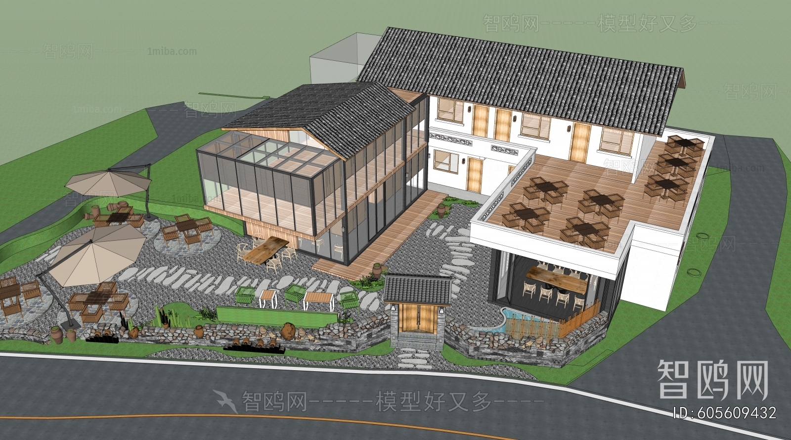 New Chinese Style Appearance Of Commercial Building