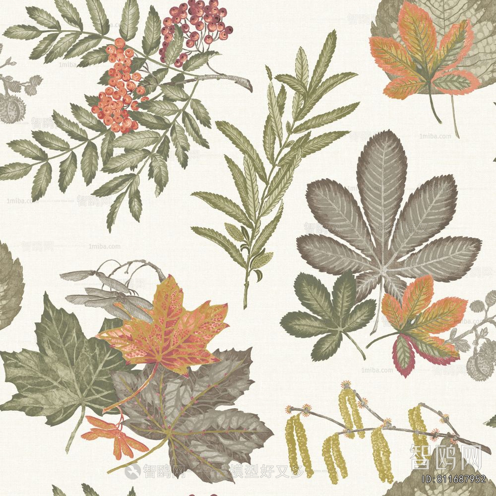 Animal And Plant Pattern Wallpaper