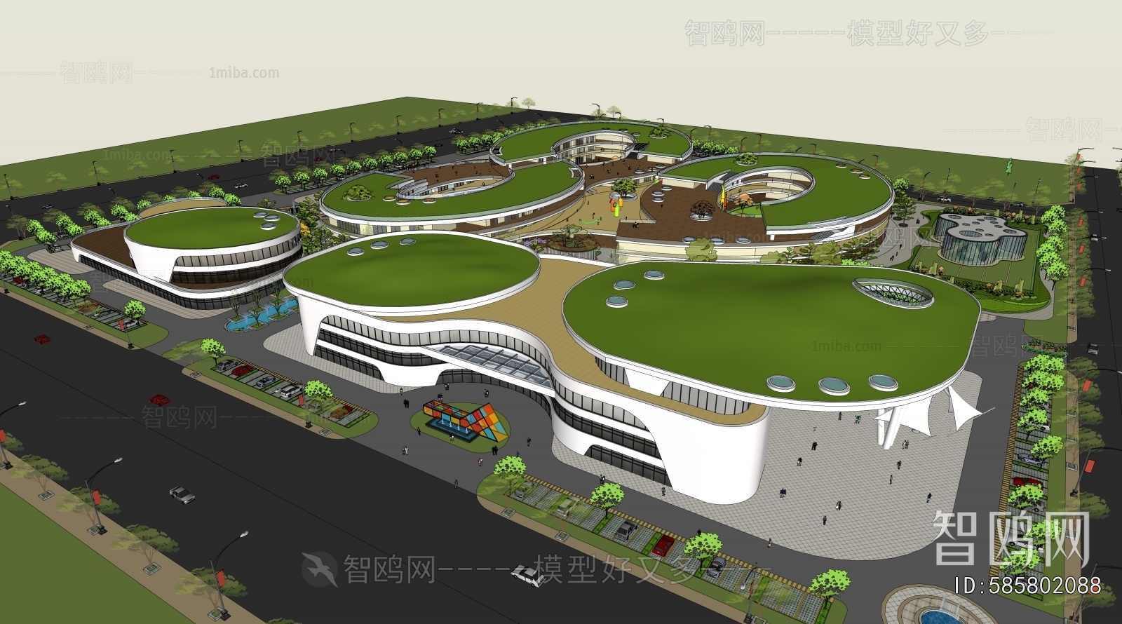 Modern Architectural Bird's-eye View Planning