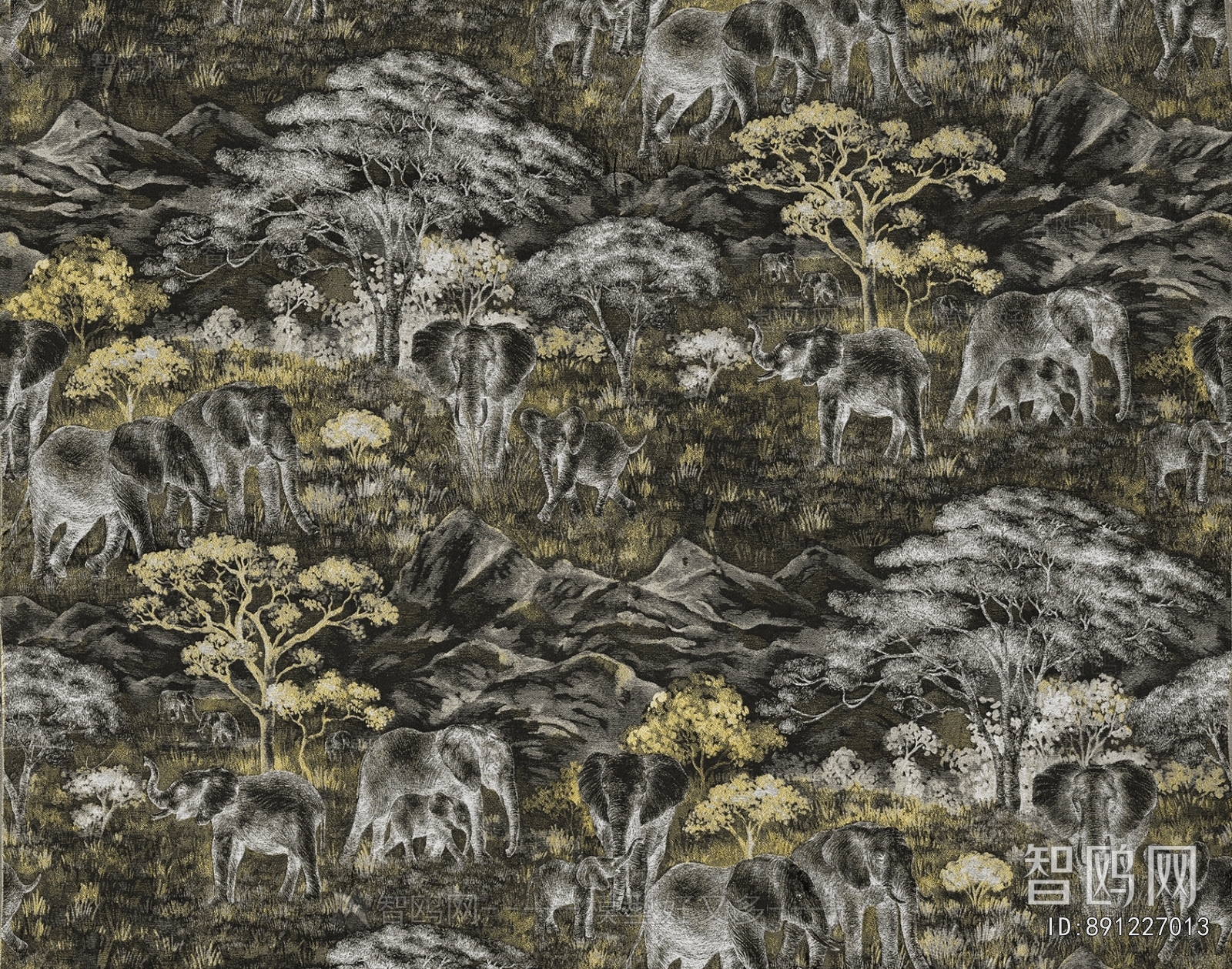 Animal And Plant Pattern Wallpaper