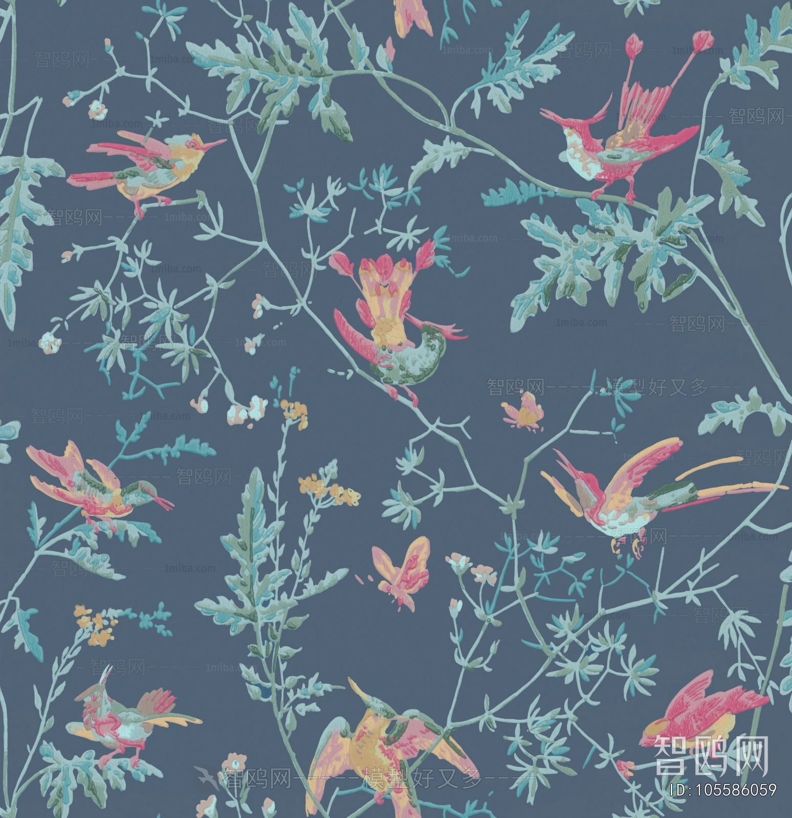 Animal And Plant Pattern Wallpaper