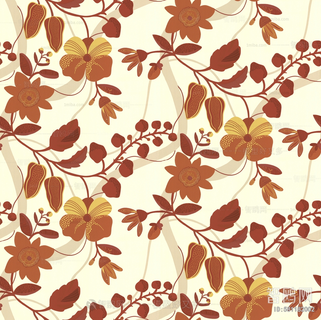 Animal And Plant Pattern Wallpaper