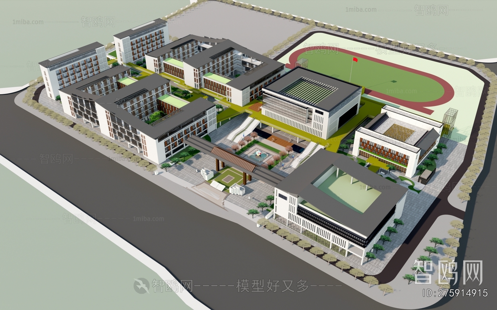 Modern Architectural Bird's-eye View Planning