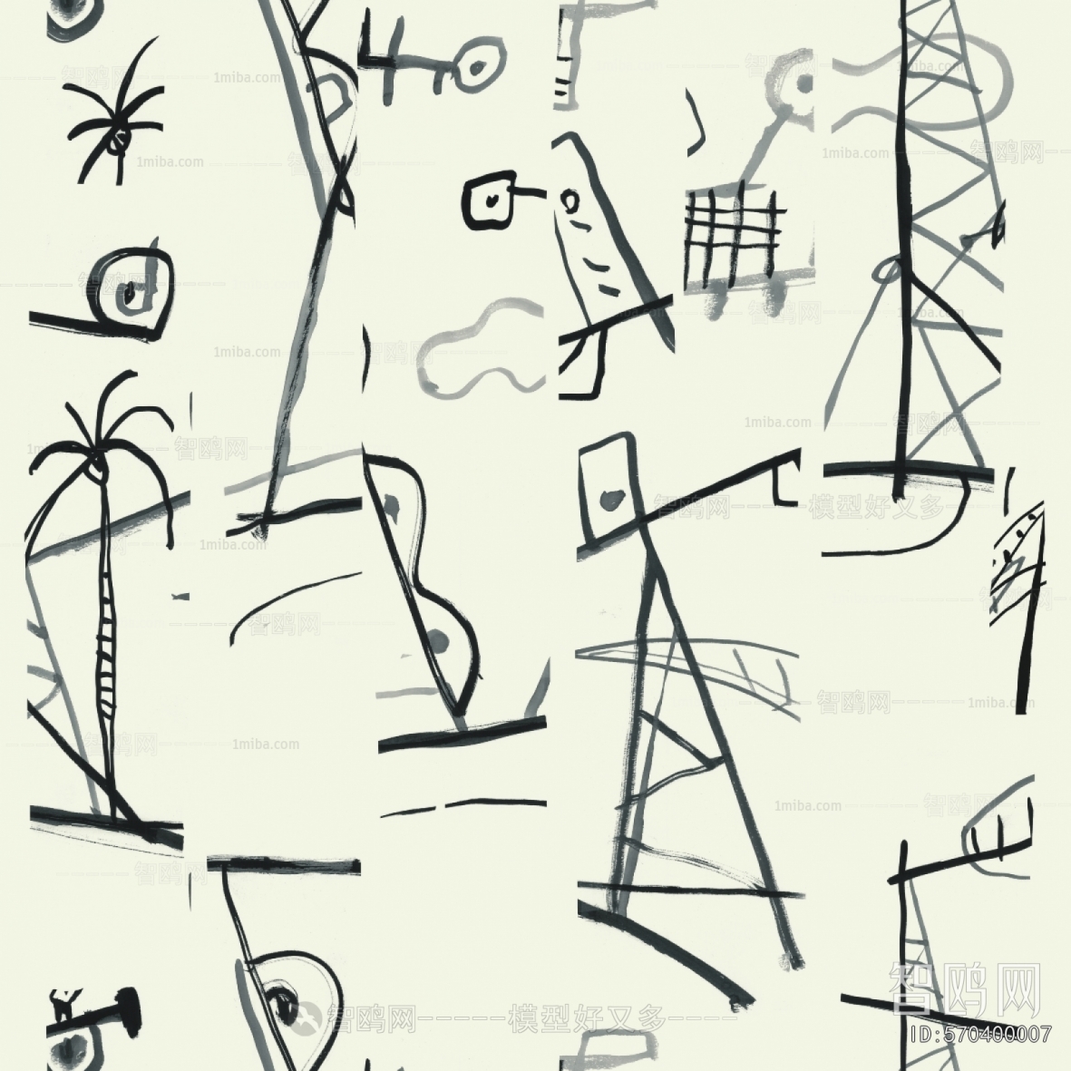 Animal And Plant Pattern Wallpaper