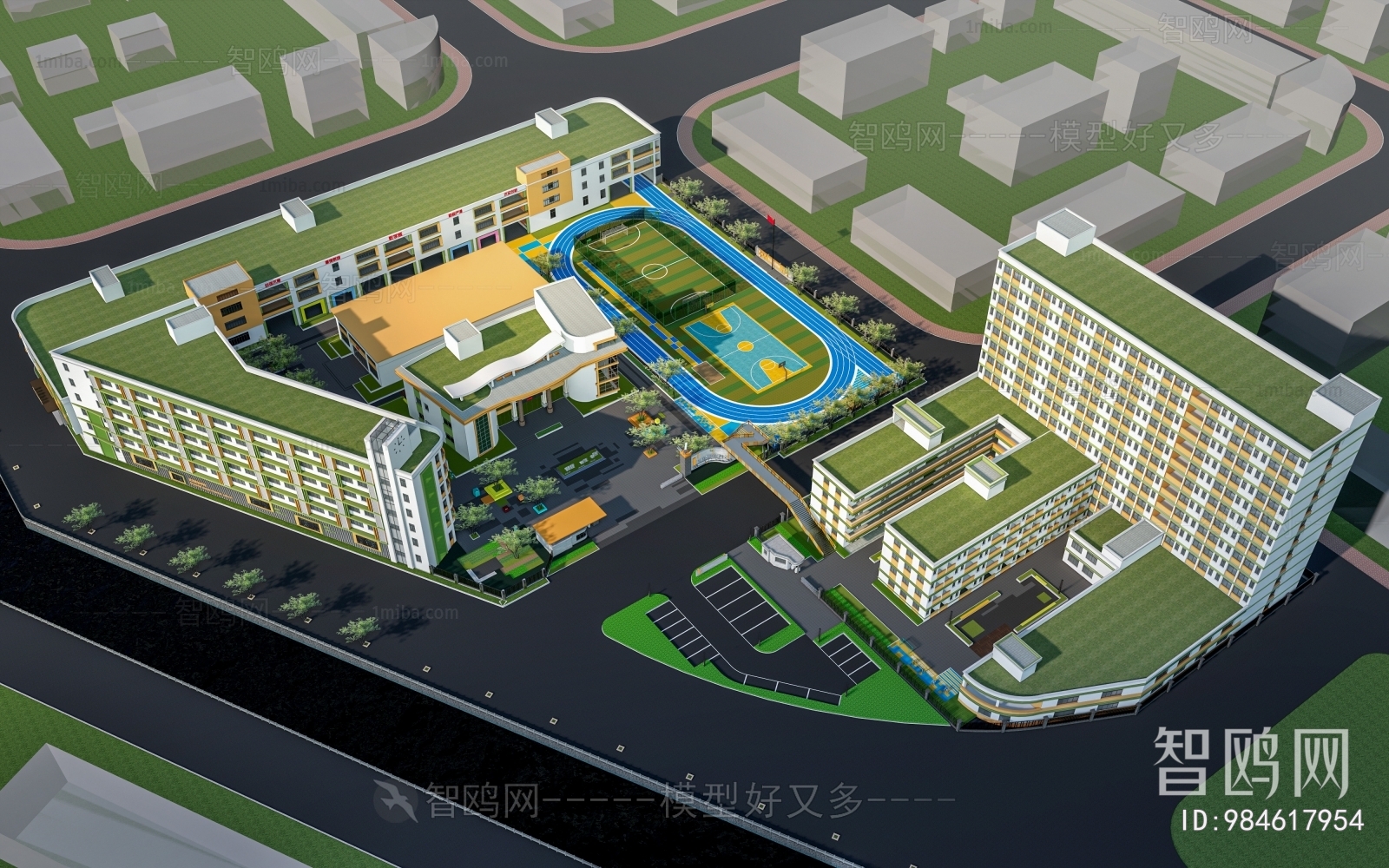 Modern Architectural Bird's-eye View Planning