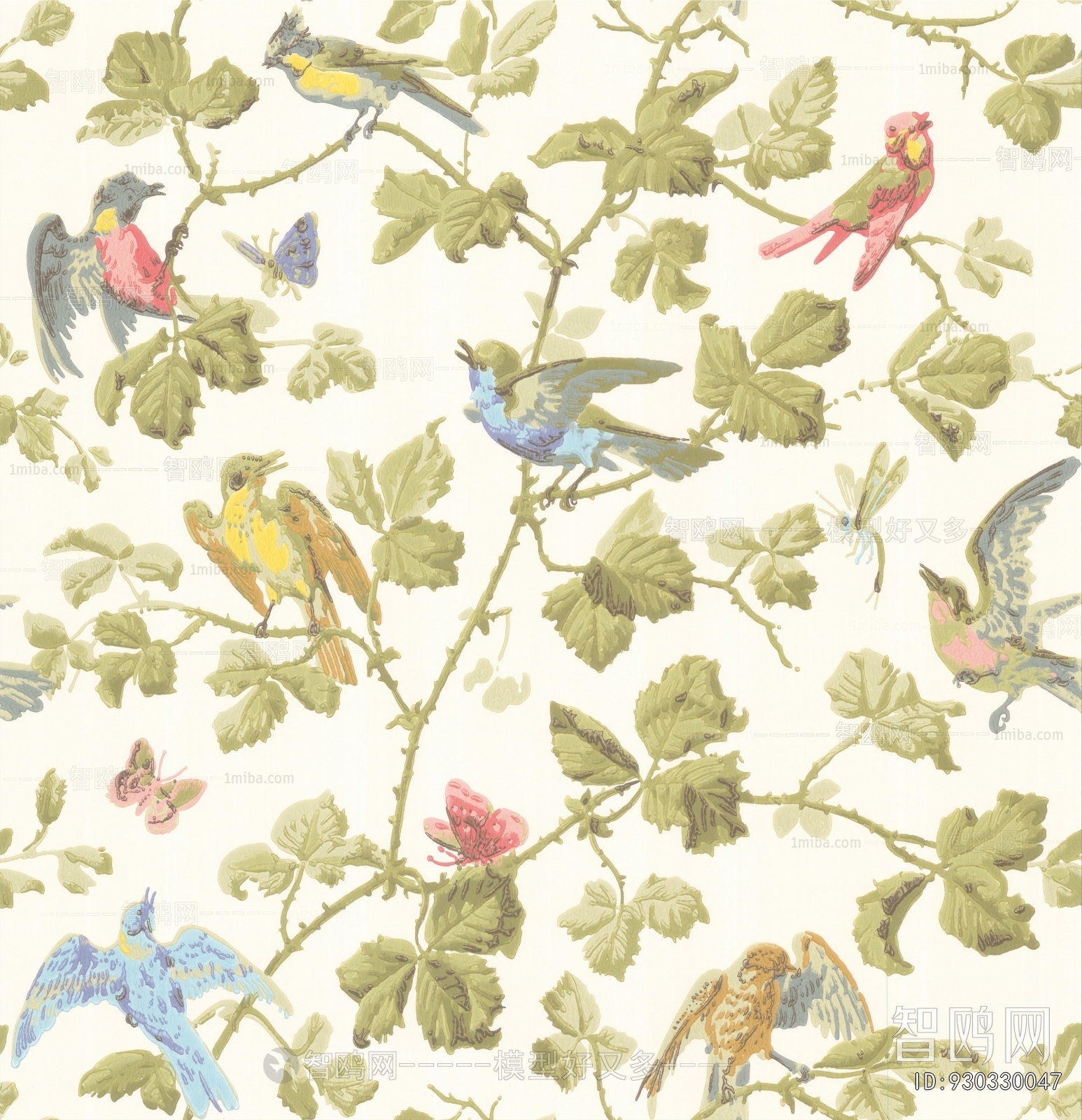 Animal And Plant Pattern Wallpaper