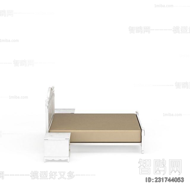 Simple European Style Double Bed