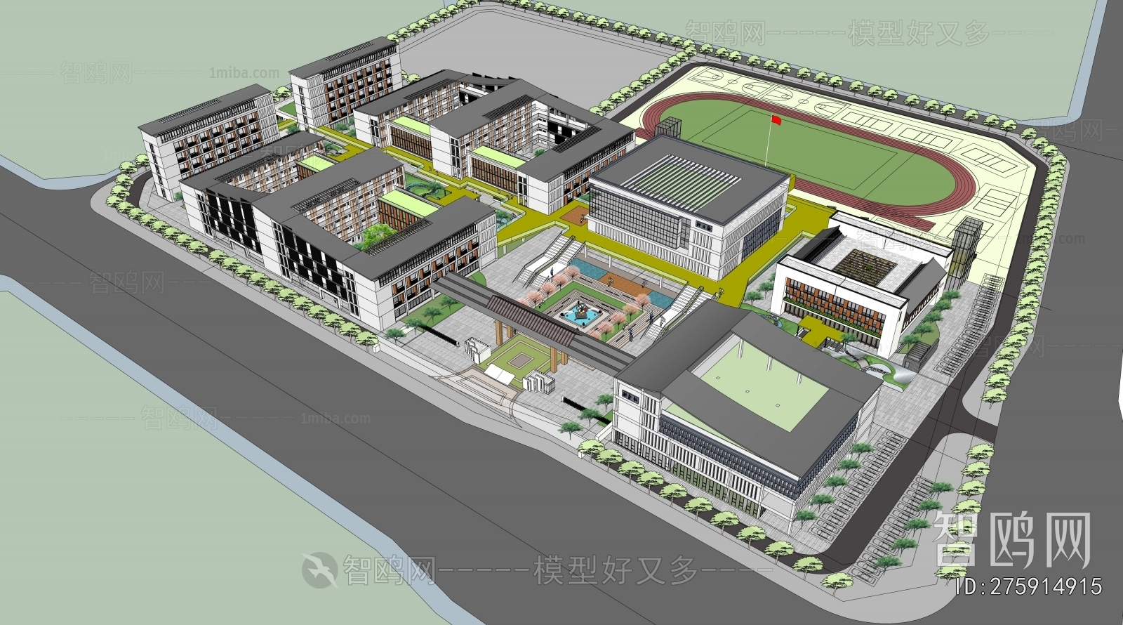 Modern Architectural Bird's-eye View Planning