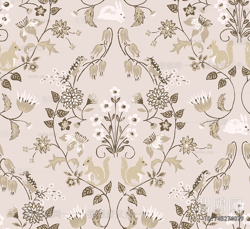 Animal And Plant Pattern Wallpaper