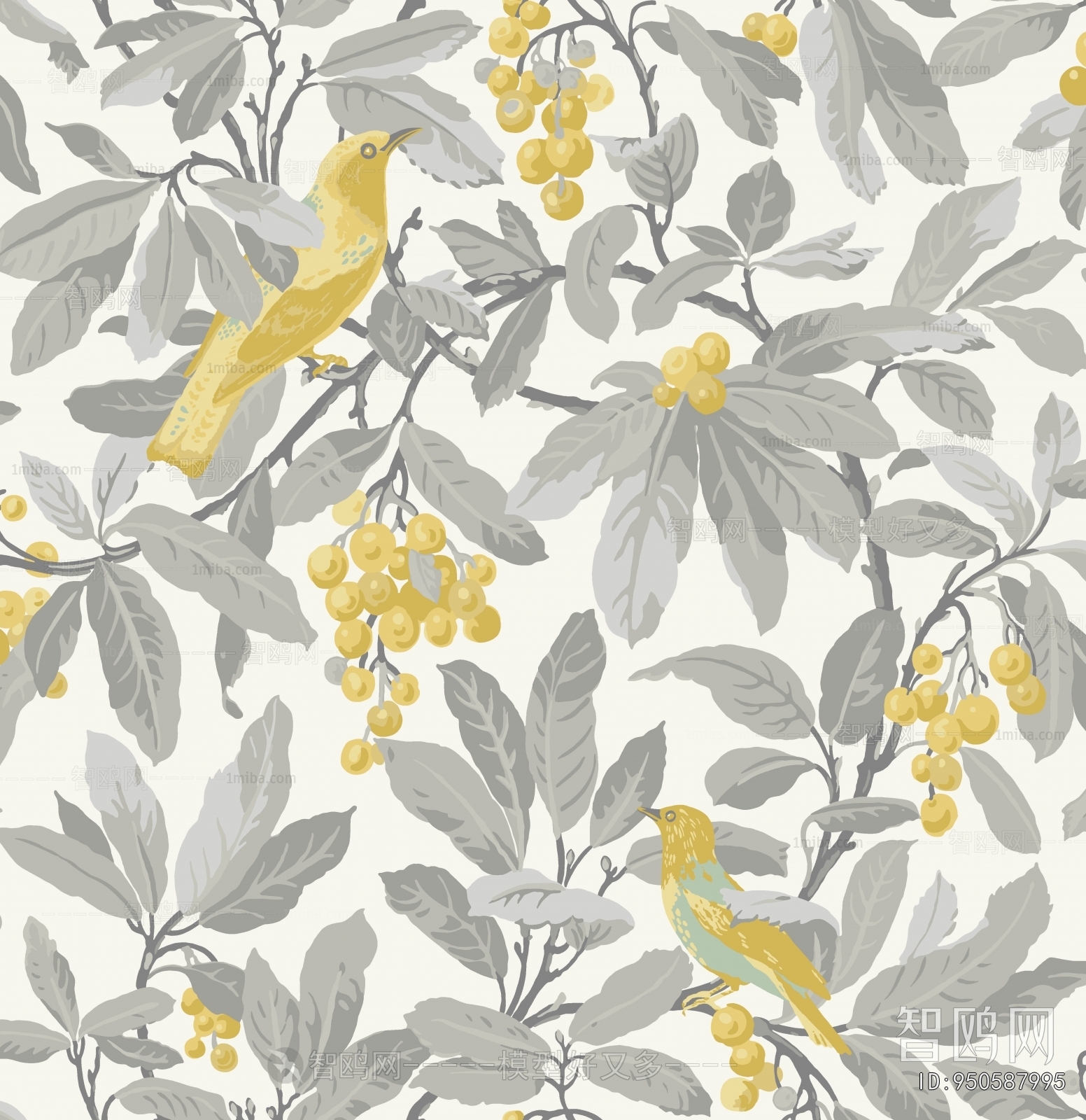 Animal And Plant Pattern Wallpaper