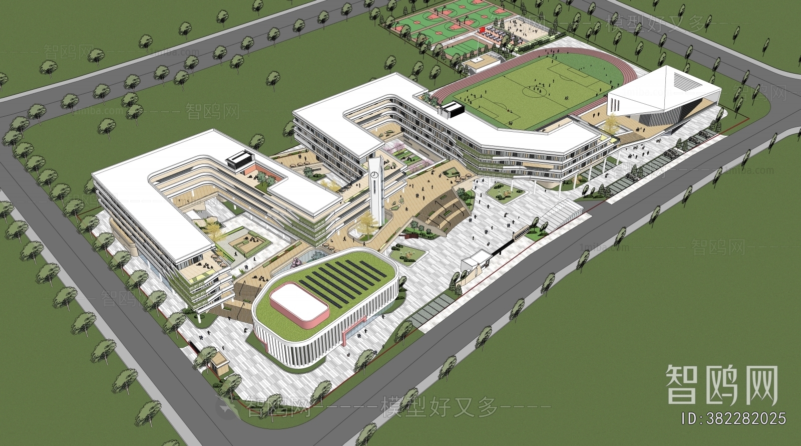 Modern Architectural Bird's-eye View Planning