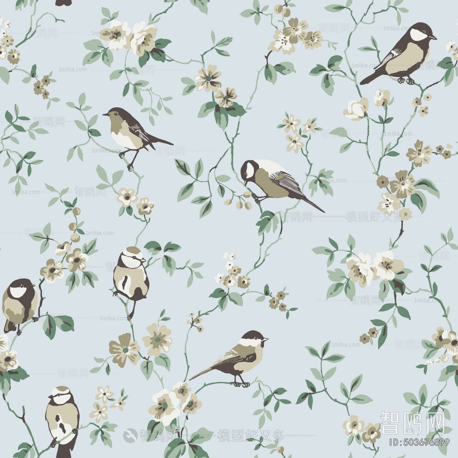 Animal And Plant Pattern Wallpaper