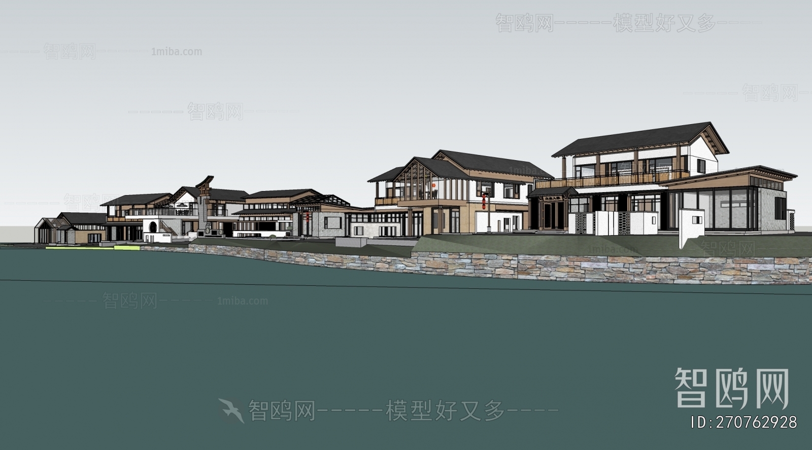 New Chinese Style Appearance Of Commercial Building