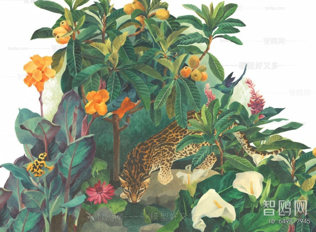 Animal And Plant Pattern Wallpaper