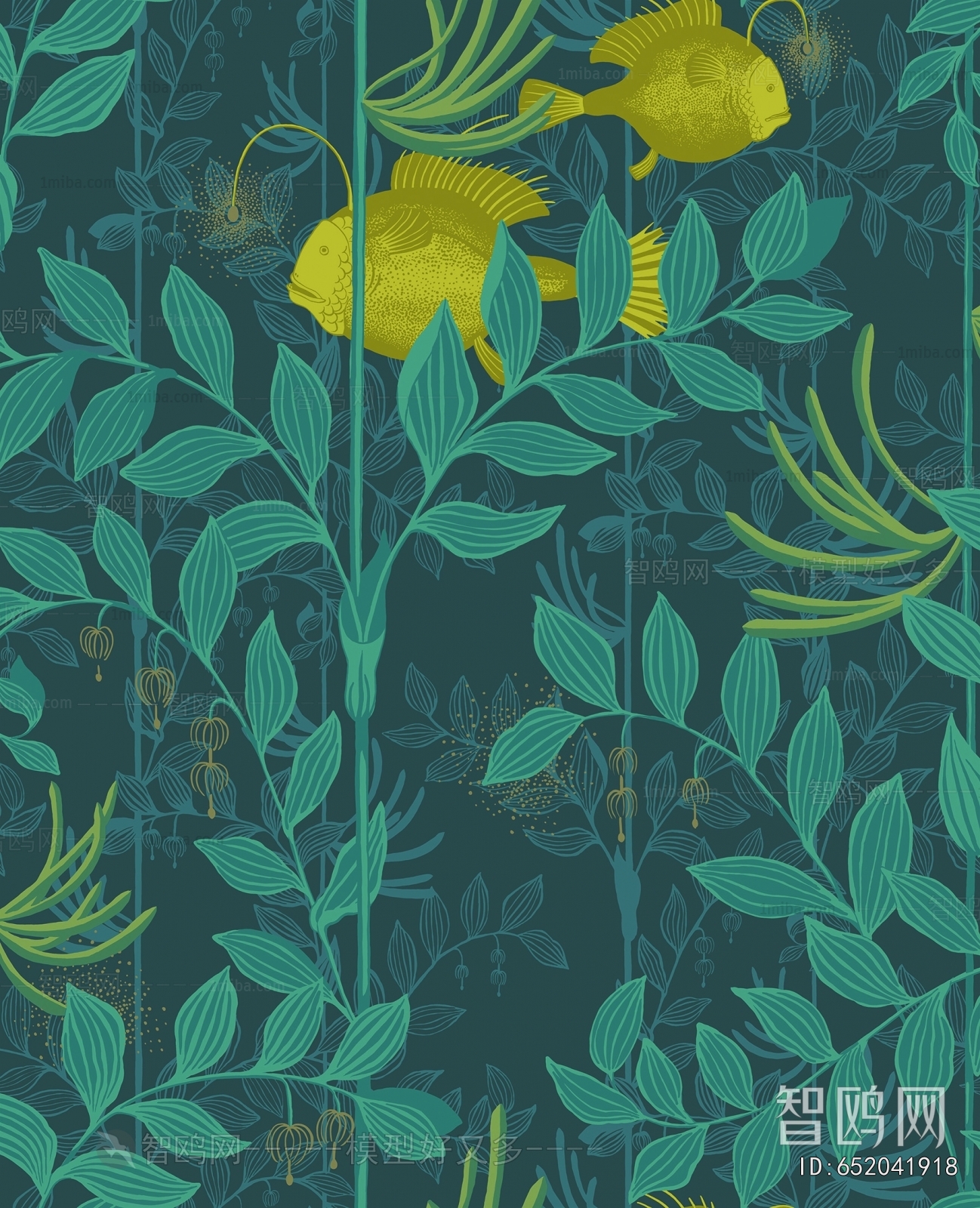 Animal And Plant Pattern Wallpaper
