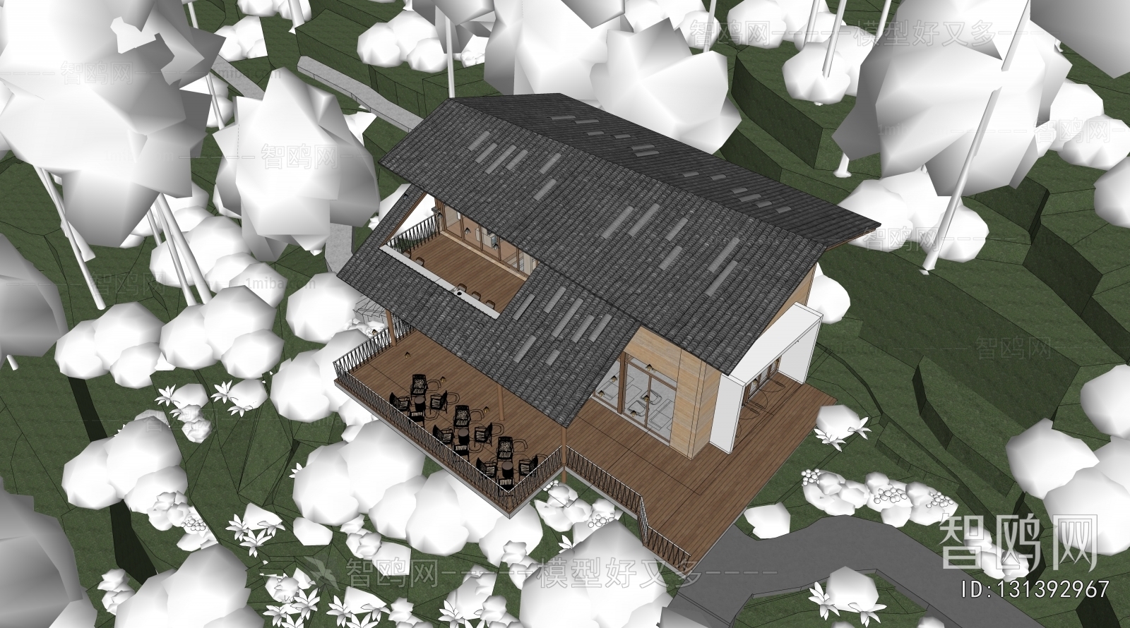 New Chinese Style Appearance Of Commercial Building