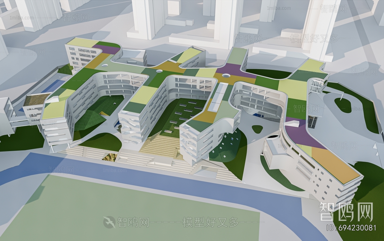 Modern Architectural Bird's-eye View Planning