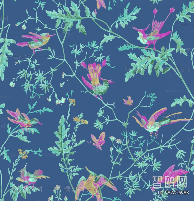 Animal And Plant Pattern Wallpaper
