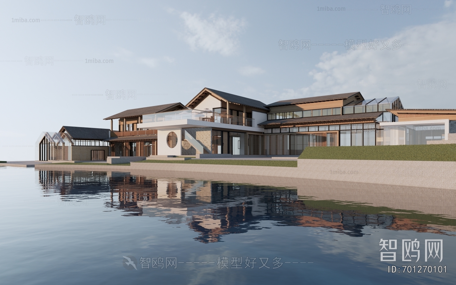 New Chinese Style Appearance Of Commercial Building