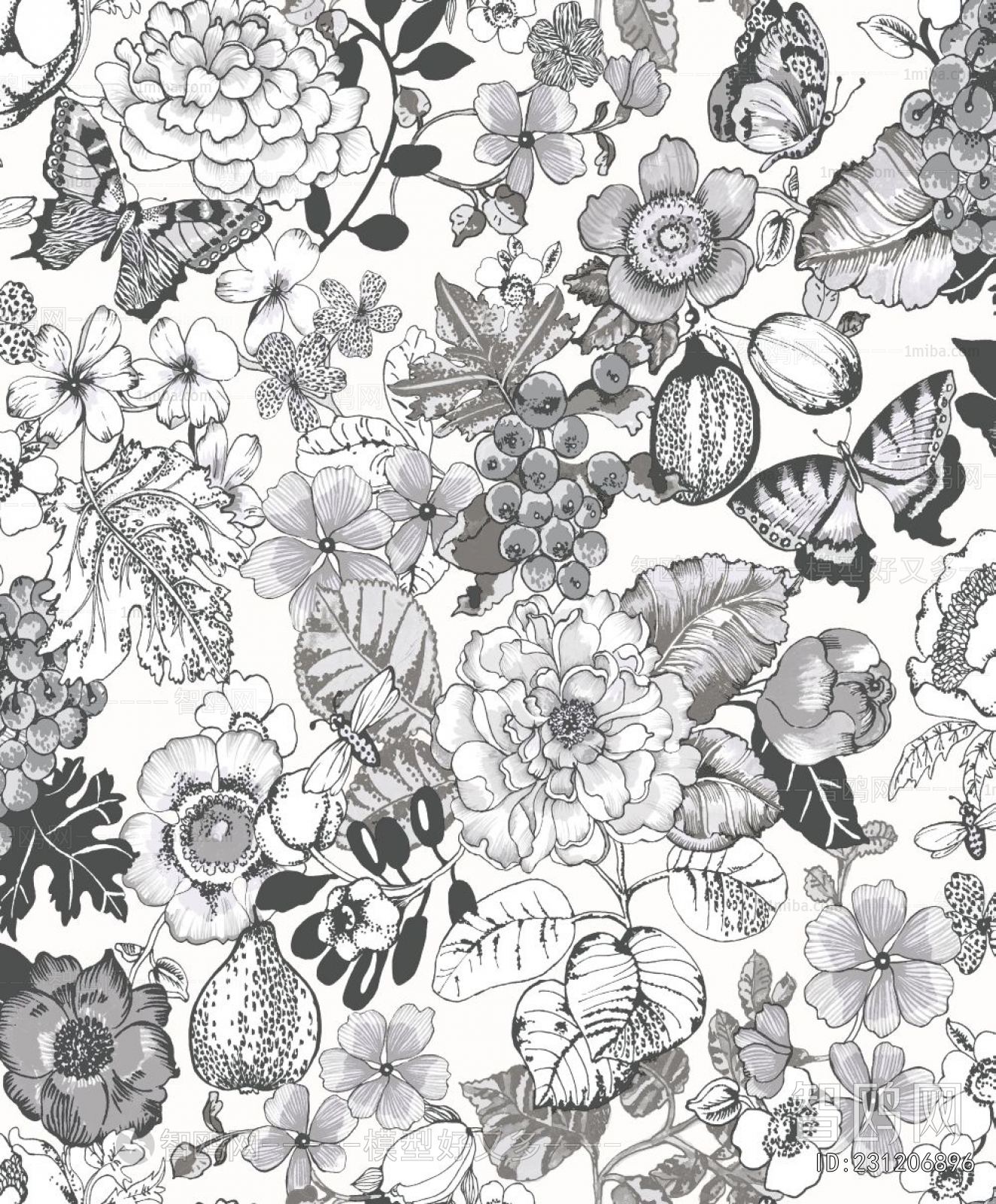 Animal And Plant Pattern Wallpaper