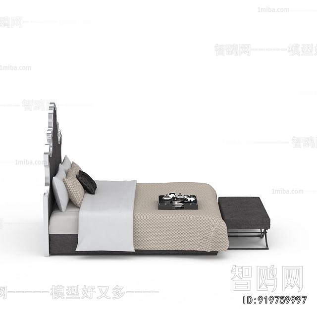 Simple European Style Double Bed