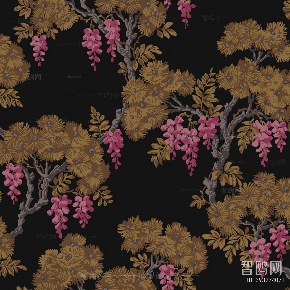 Animal And Plant Pattern Wallpaper