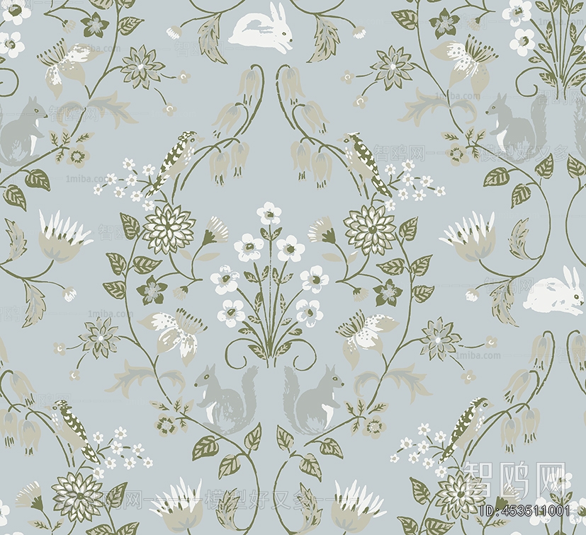 Animal And Plant Pattern Wallpaper